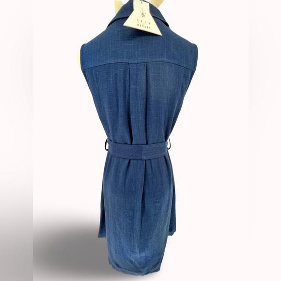 LOST + WANDER - Out of the Blue Linen Blend Mini Dress - Picture 4 of 11